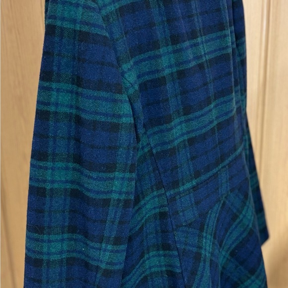 Talbots Green Blue Plaid Tartan Blazer 3 Button Up Wool Womens Jacket Sz14 - Picture 6 of 7